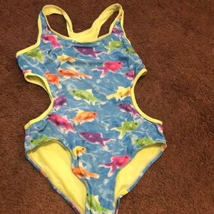 One piece side cut swimsuit